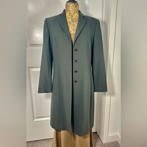 Preowned|vintage|Carlisle dark green long blazer pantsuit jacket.